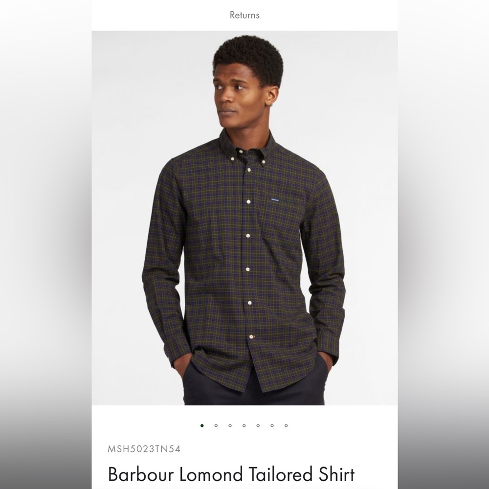 Barbour Lomond Tailored Fit Shirt in Classic Tartan Large